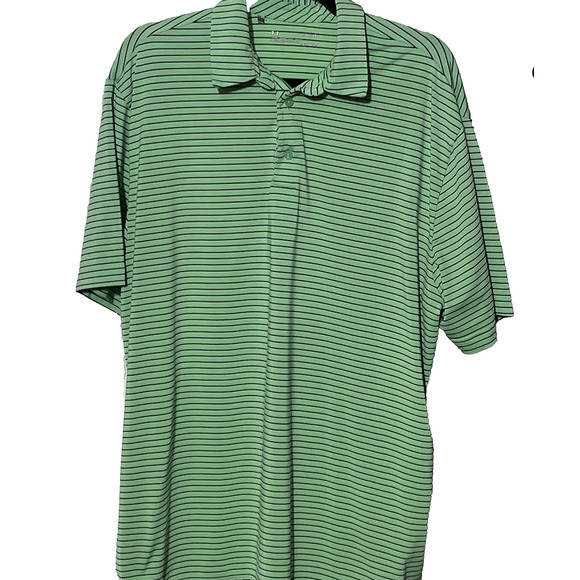 Golf Shirts Lot of 3 Extra Large Heat Gear Green Blue Stripe 2 Greg Norman - Picture 2 of 16